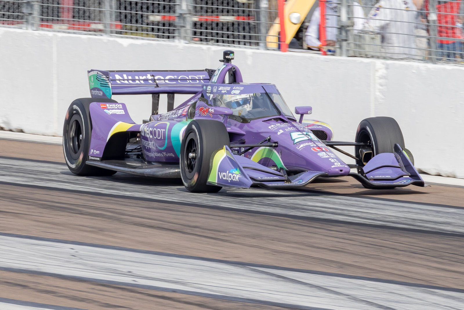 Romain Grosjean On Brakes Entering Turn 1 St Pete Grand Prix 2021