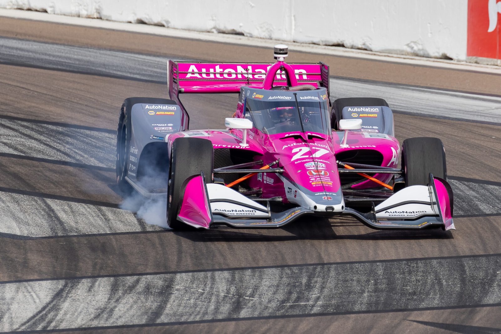 Alexander Rossi On Brakes Entering Turn 1 St Pete Grand Prix 2021
