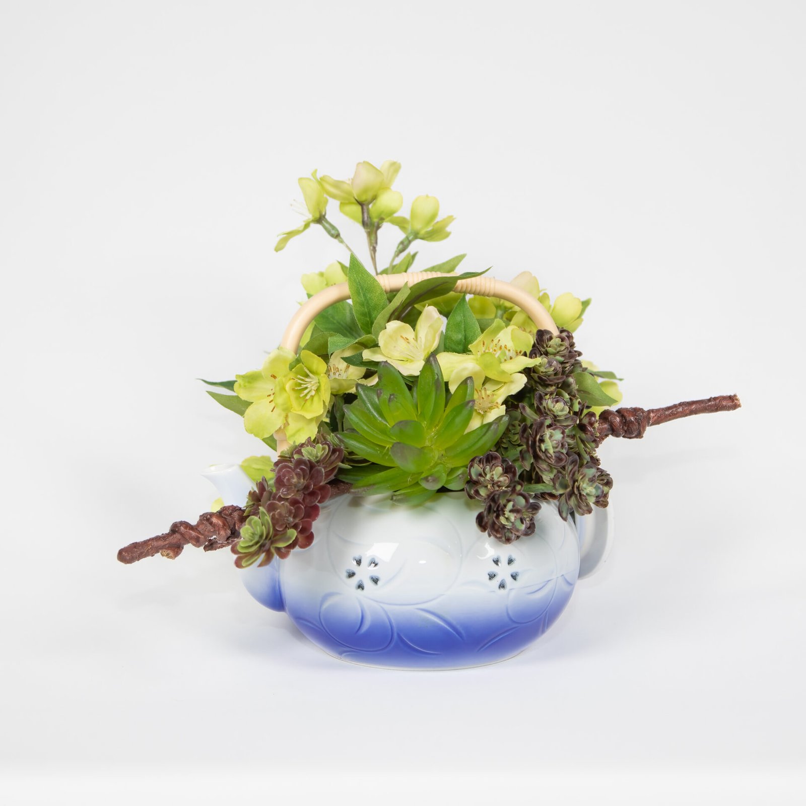 Small Teapot With Green Flowers