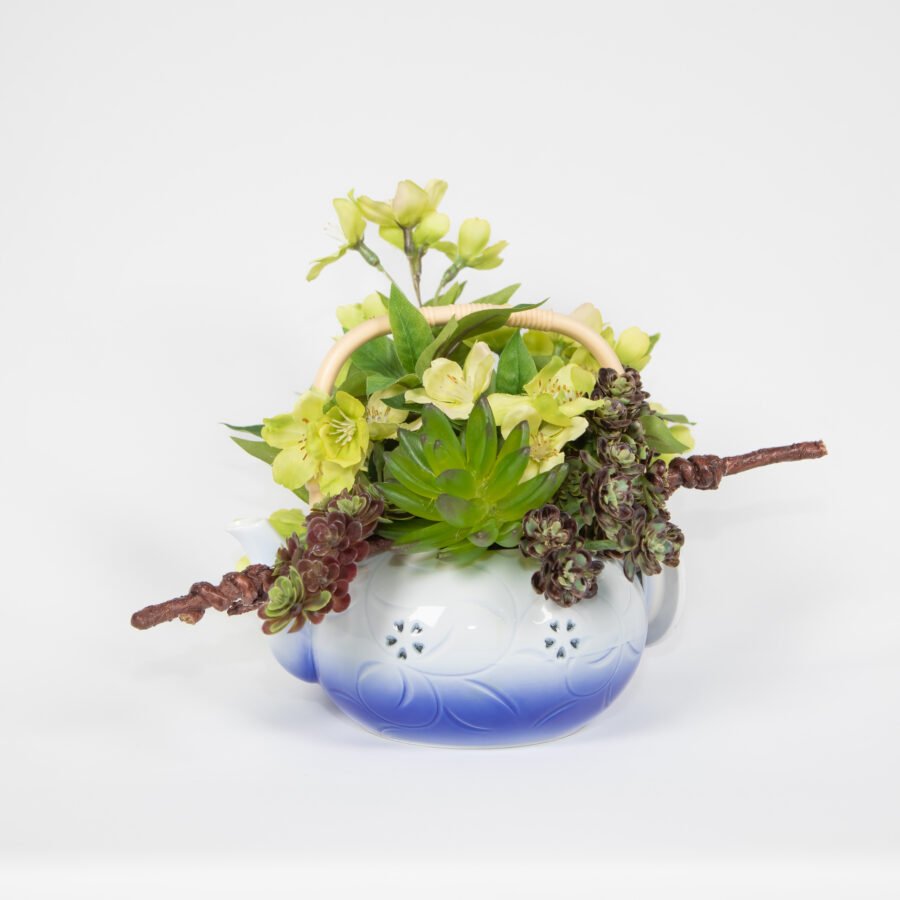 Small Teapot With Green Flowers