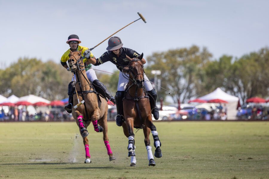 Polo Player With Mallet Up Readying For Shot