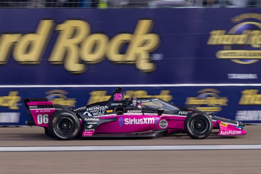 Helio Castroneves On Front Straight St Pete Grand Prix 2023