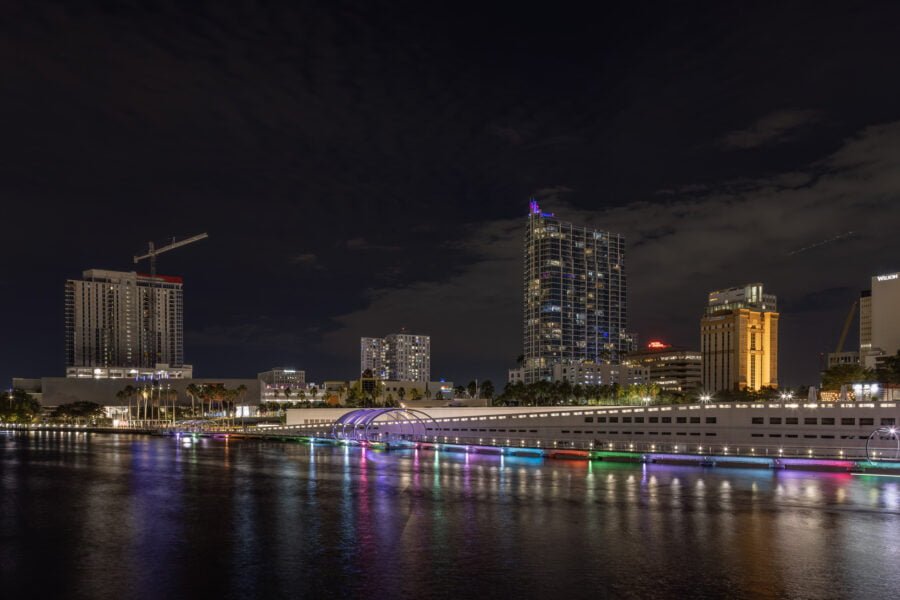 Tampa Riverwalk At Night