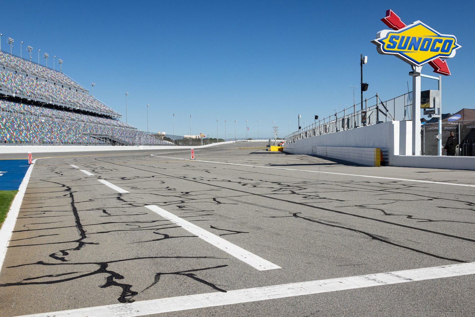 View Of Turn 4 At Daytona International Speedway From Pit Lane