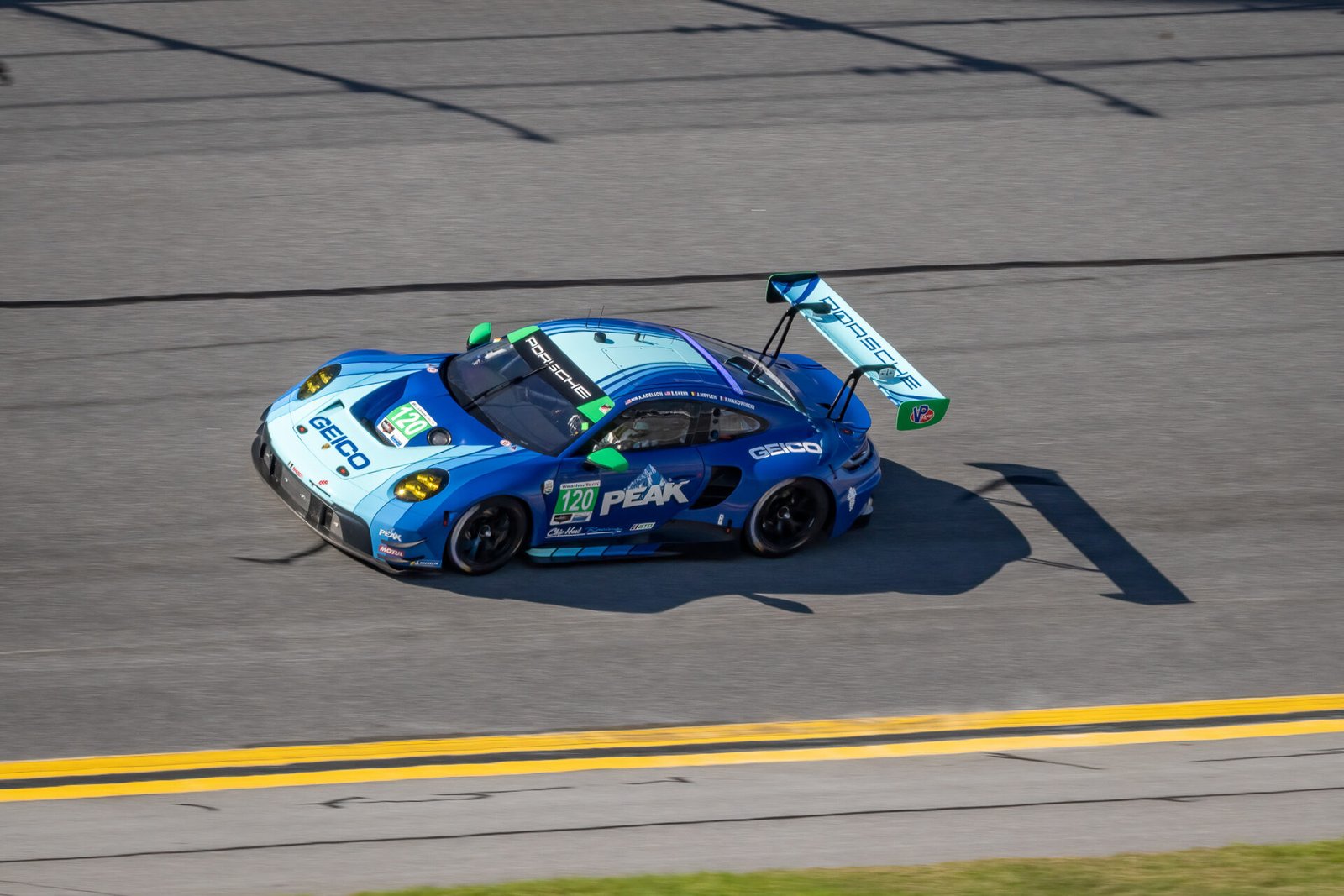 120 Wright Motorsports Porsche In Turn 1 At Daytona International Speedway 2024