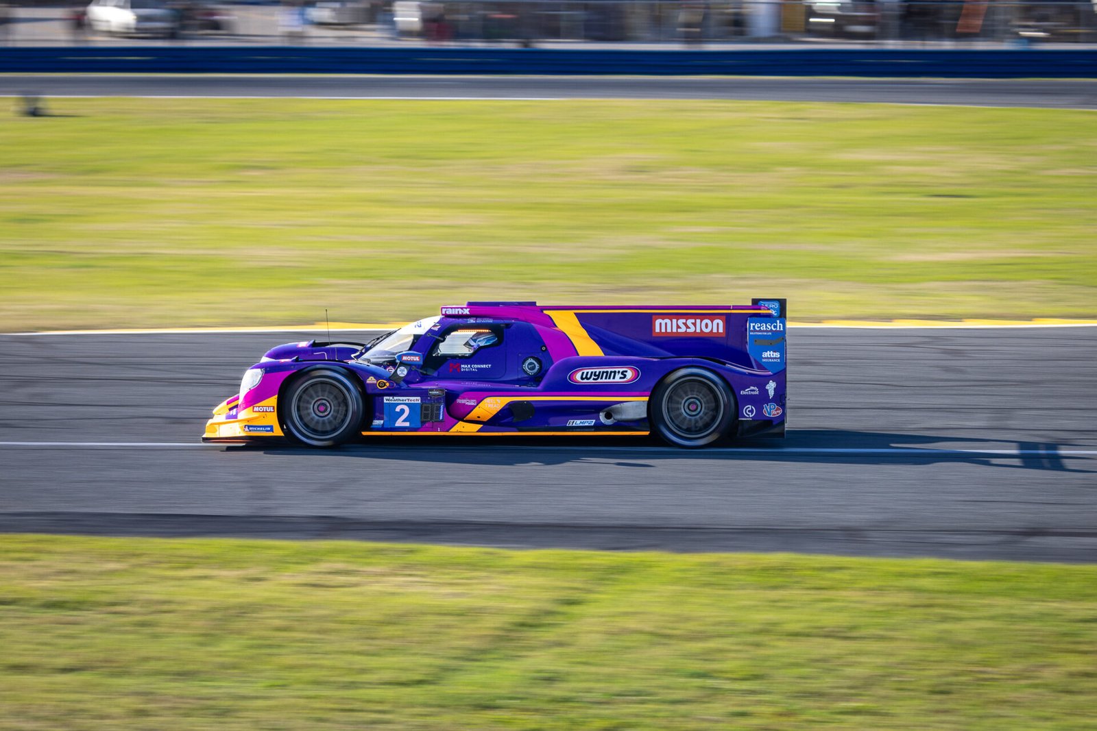 2 United Autosports Oreca Exiting International Horseshoe At Daytona International Speedway 2024