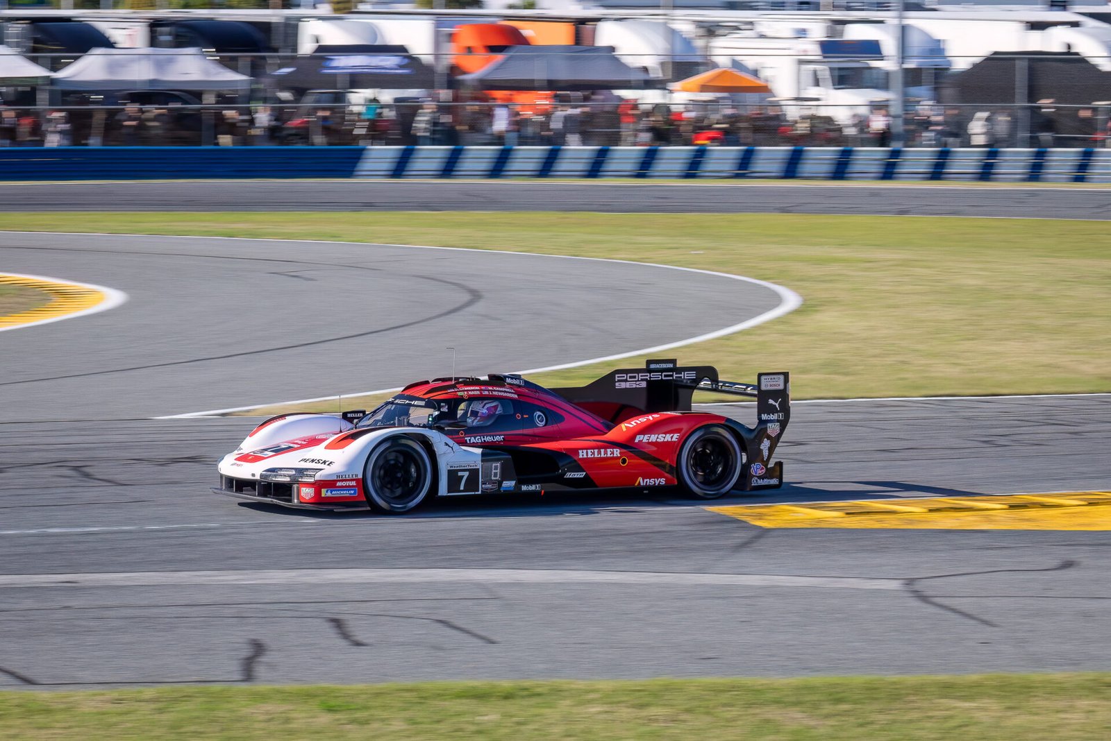 7 Penske Motorsports Porsche Exiting International Horseshoe At Daytona International Speedway 2024