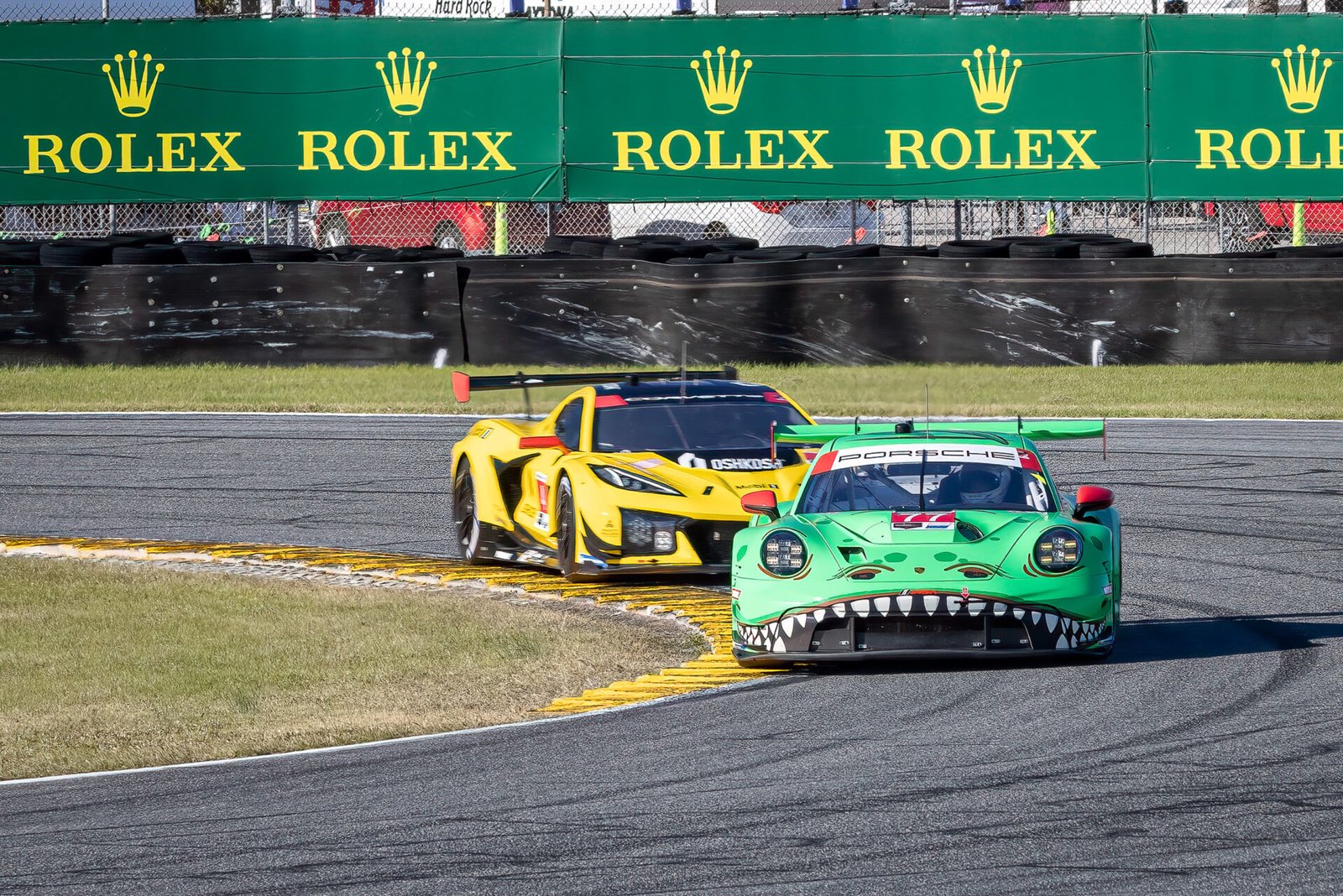 77 Ao Racing Porsche Through International Horseshoe At Daytona International Speedway 2024