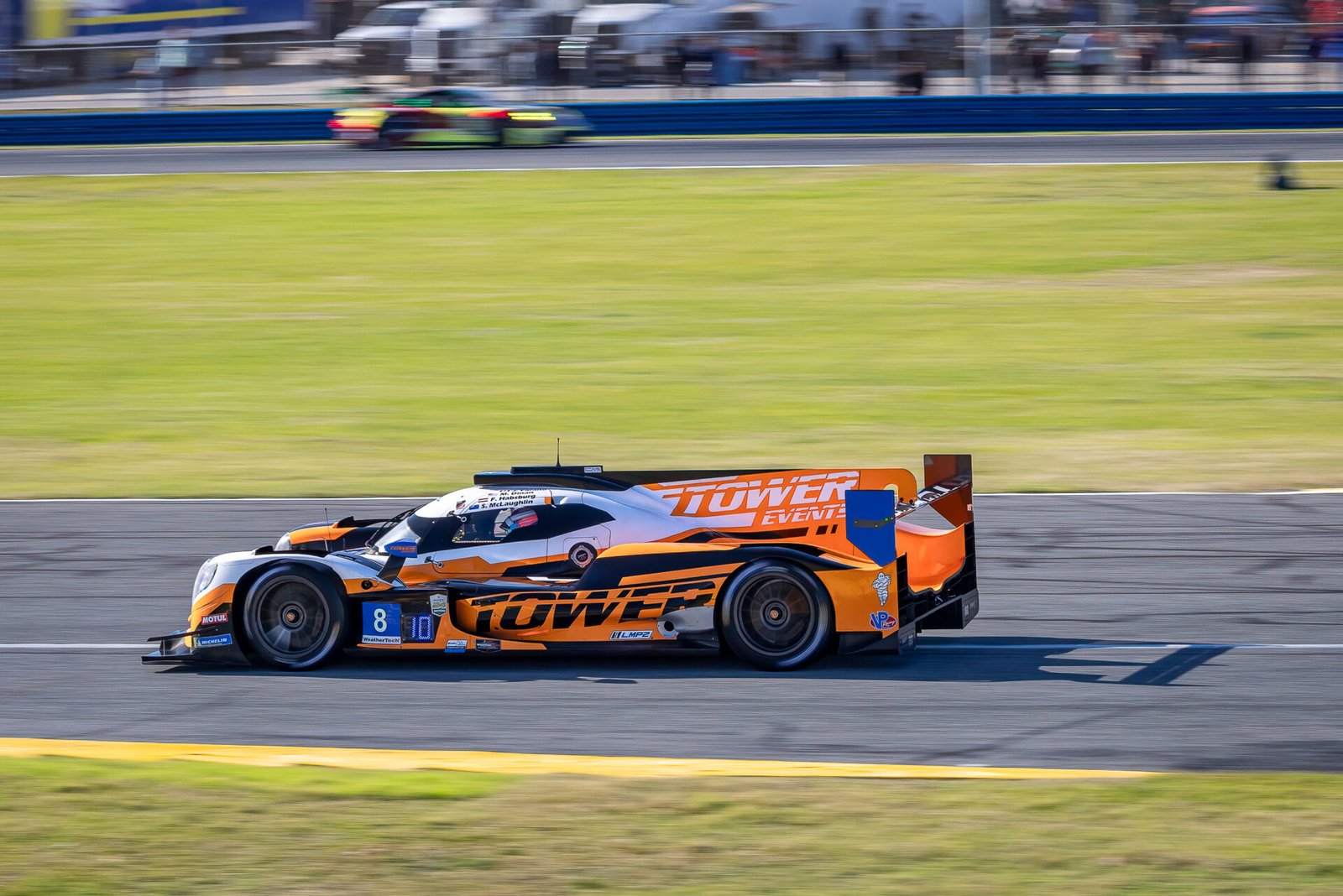 8 Tower Motorsports Oreca Exiting International Horseshoe At Daytona International Speedway 2024