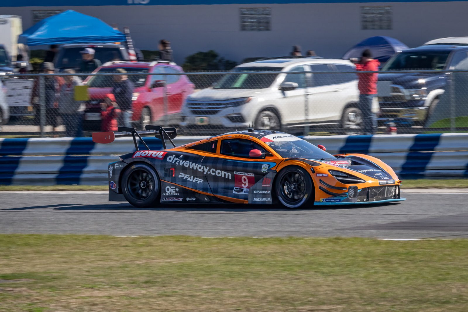9 Pfaff Motorsports Mclaren Entering West Horseshoe At Daytona International Speedway 2024