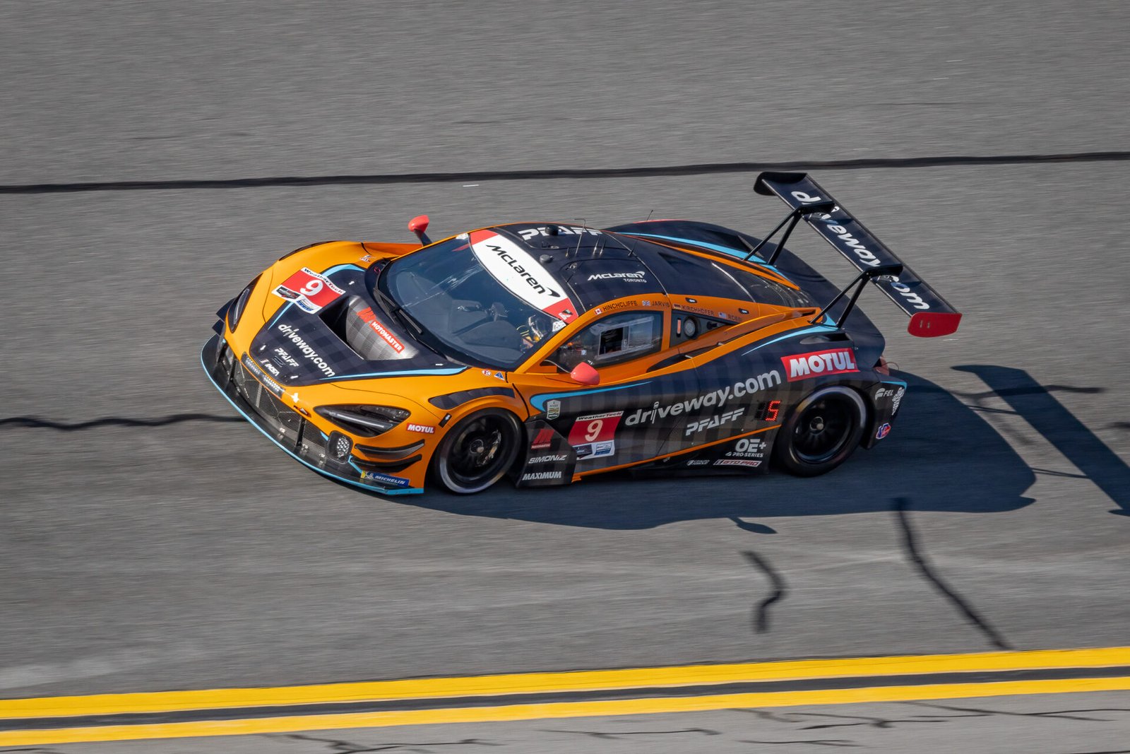 9 Pfaff Motorsports Mclaren In Turn 1 At Daytona International Speedway 2024