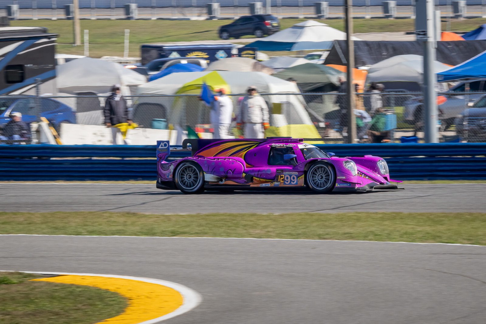 99 Ao Racing Oreca Entering West Horseshoe At Daytona International Speedway 2024