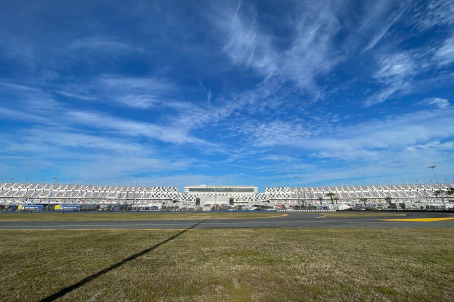 View Of Main Grandstands At Daytona International Speedway