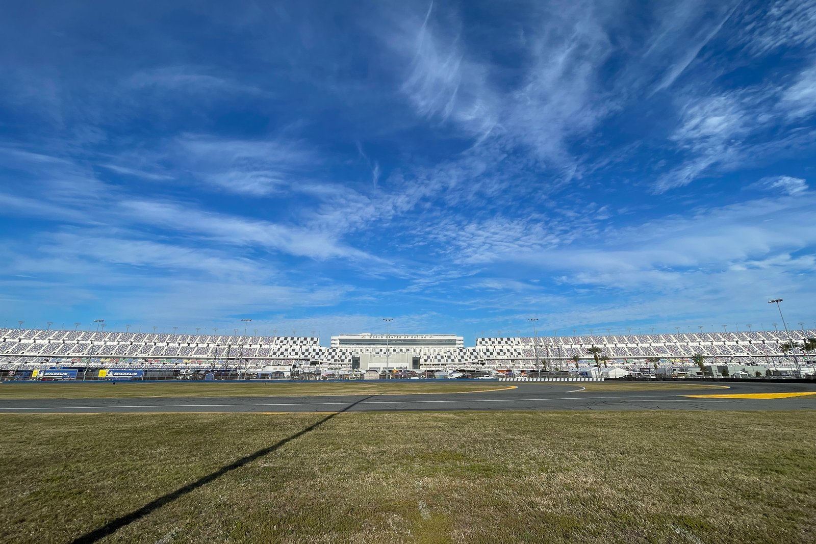 View Of Main Grandstands At Daytona International Speedway