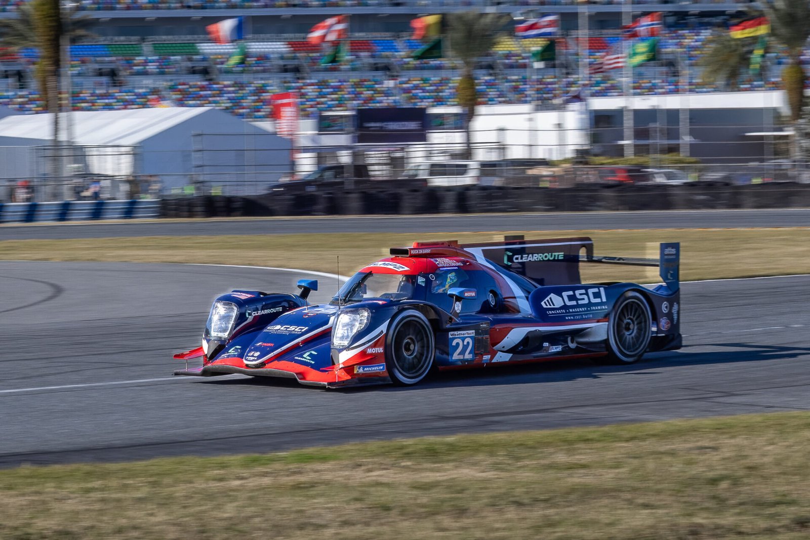 22 United Autosports Usa Oreca Exiting International Horseshoe At Daytona International Speedway 2025