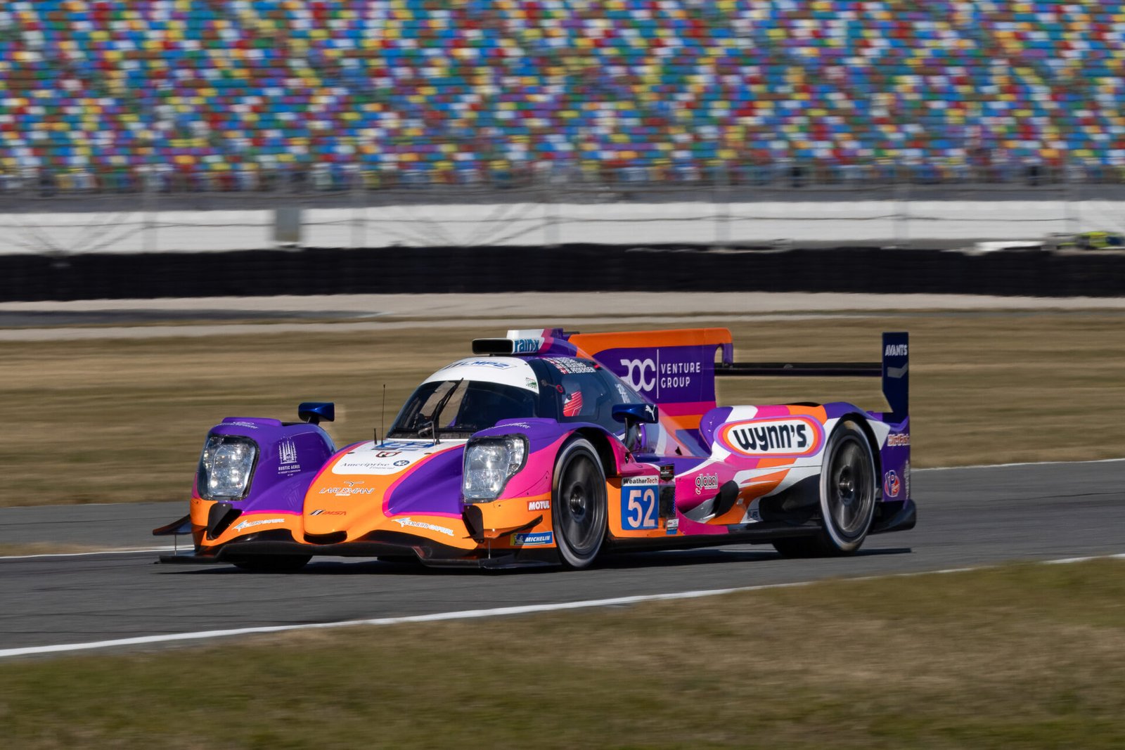 52 Pr1 Mathiasen Motorsports Oreca Entering West Horseshoe At Daytona International Speedway 2025