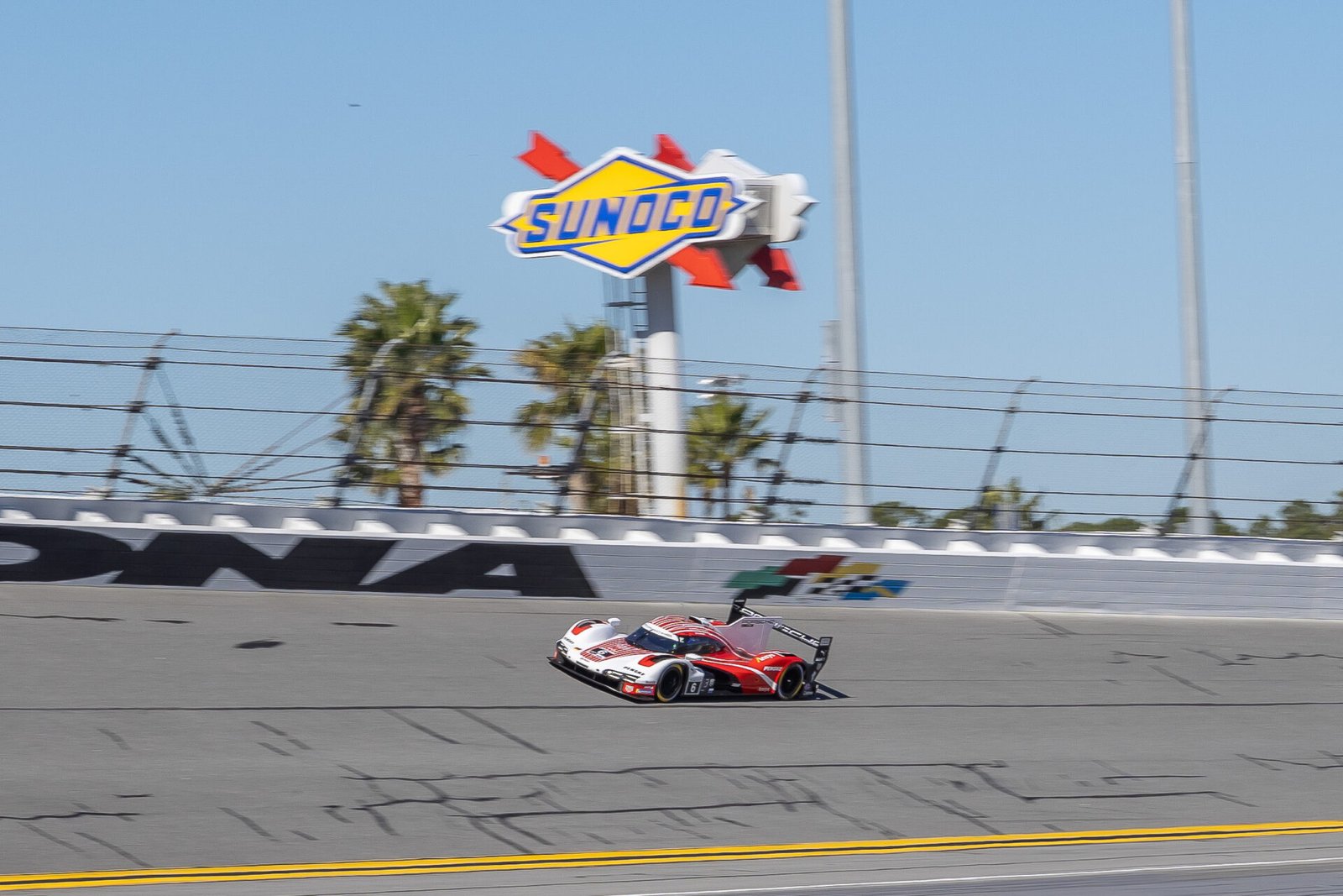 6 Penske Motorsports Porsche On Turn 1 Banking At Daytona International Speedway 2025
