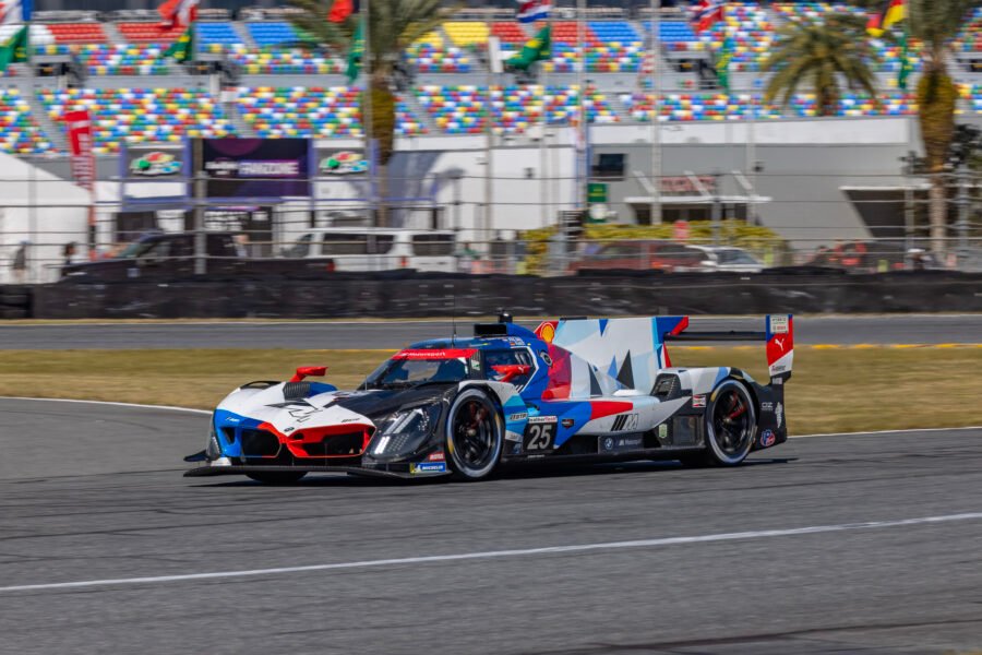 25 M Team Rll Bmw Exiting International Horseshoe At Daytona Int