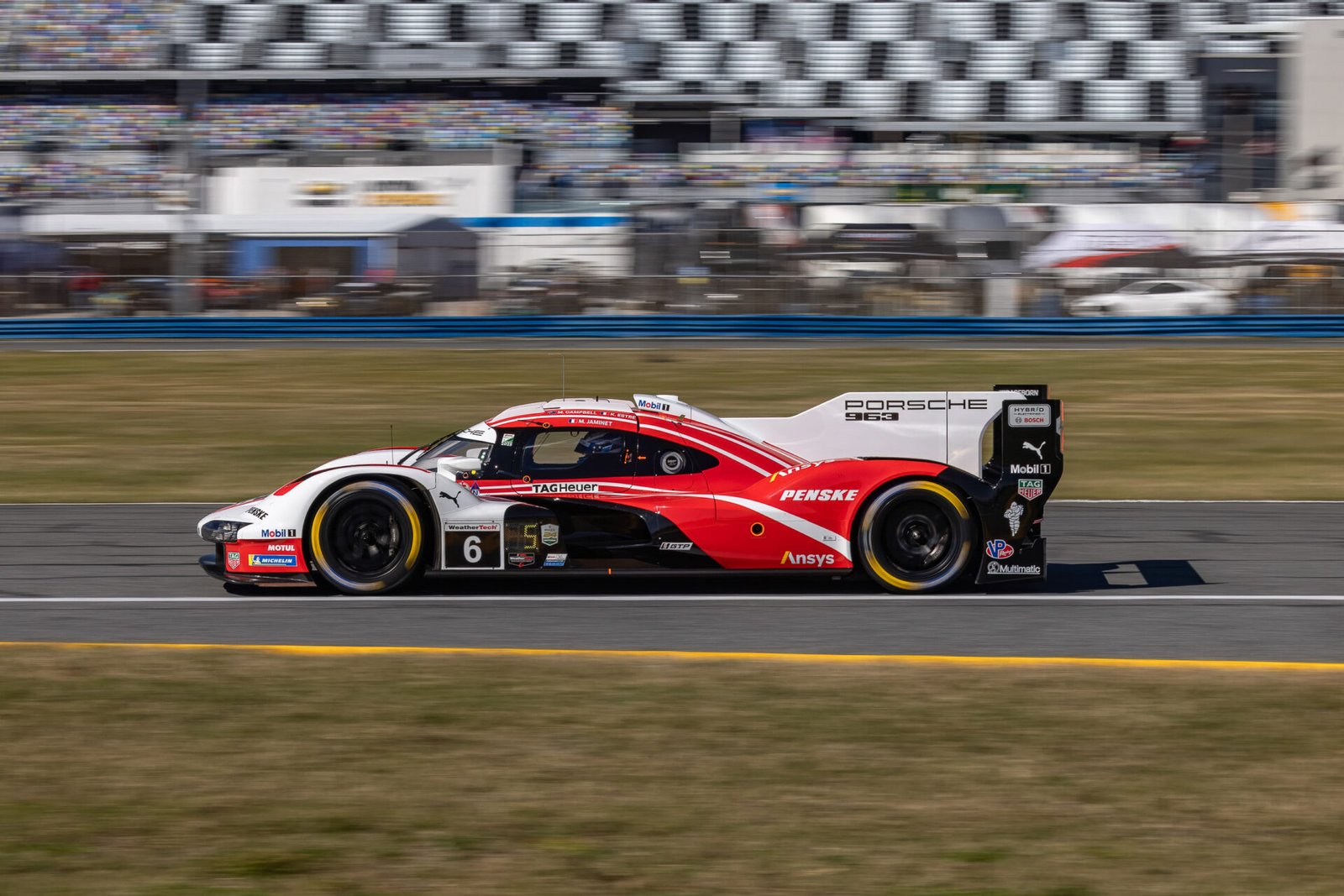6 Penske Motorsports Porsche Heading Toward West Horseshoe Horseshoe At Daytona International Speedway 2025