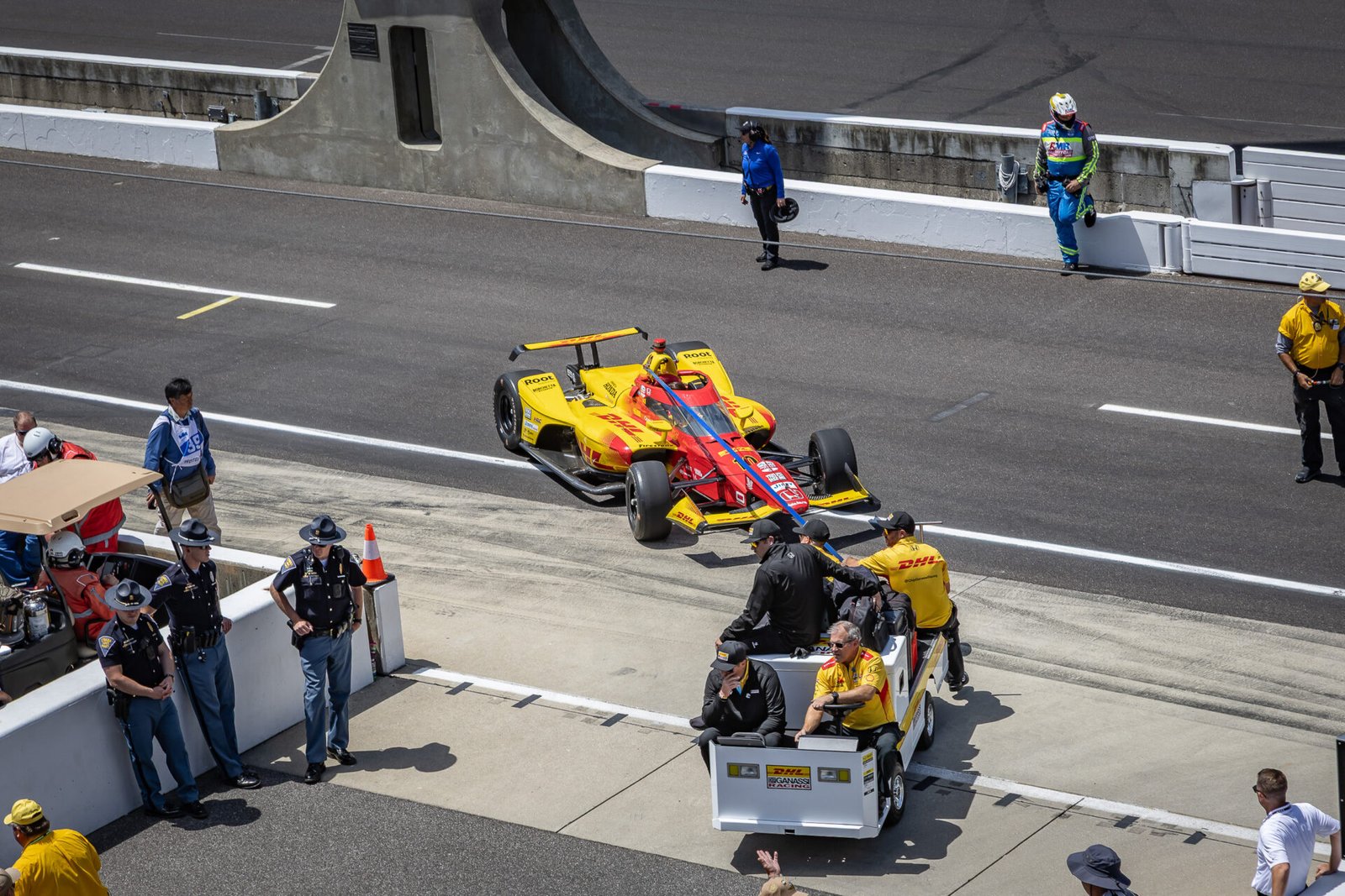 Alex Palou Returns To Garage At Indianapolis