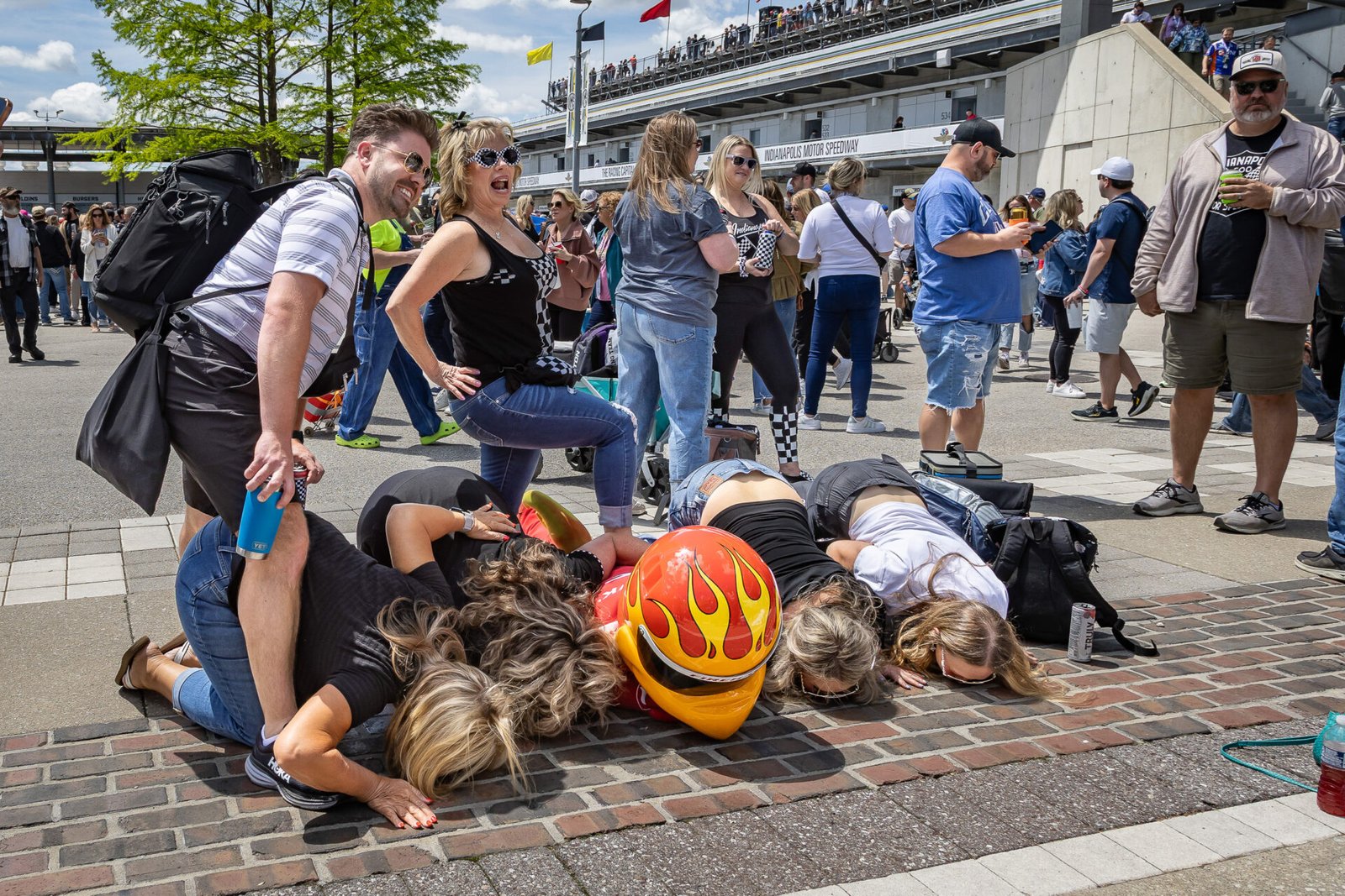 Fans Kiss Bricks With Firehawk At Indianapolis
