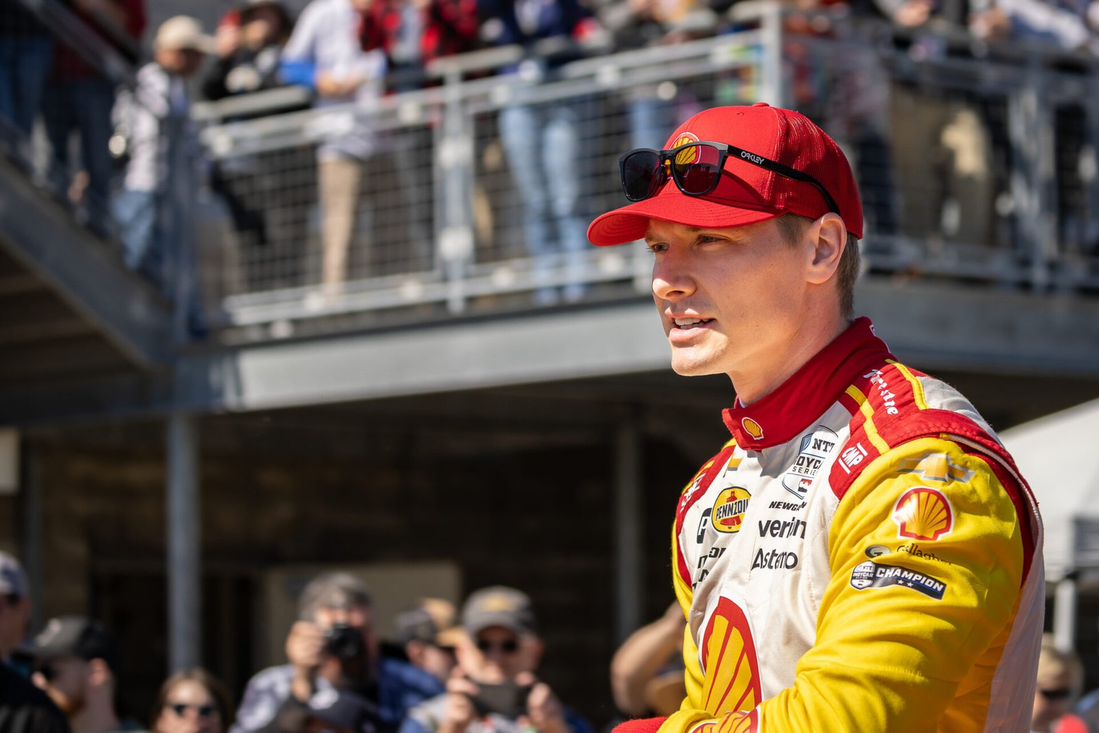 Josef Newgarden Heads Down Gasoline Alley