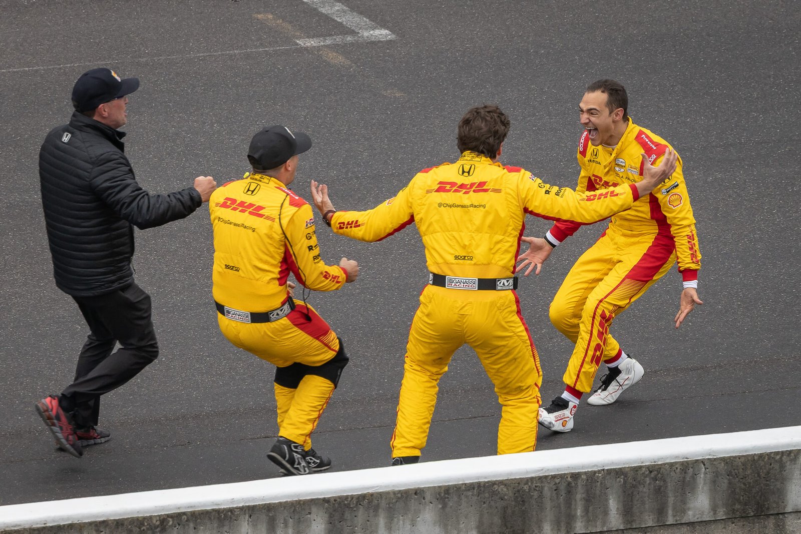 Alex Palou Greets Team To Celebrate 2025 Indy 500 Win