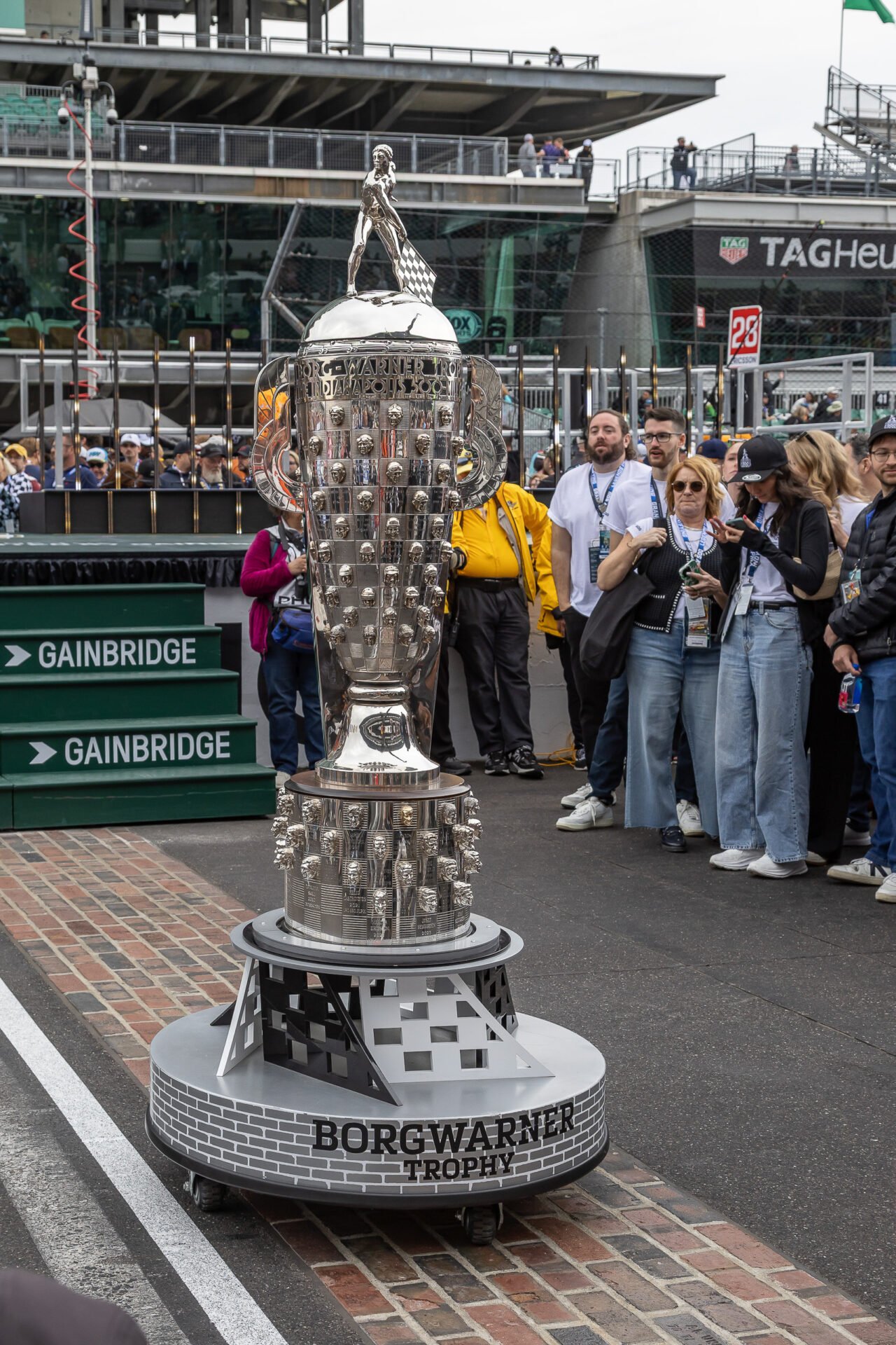 Borg Warner Trophy On Track Prior To 2025 Indy 500