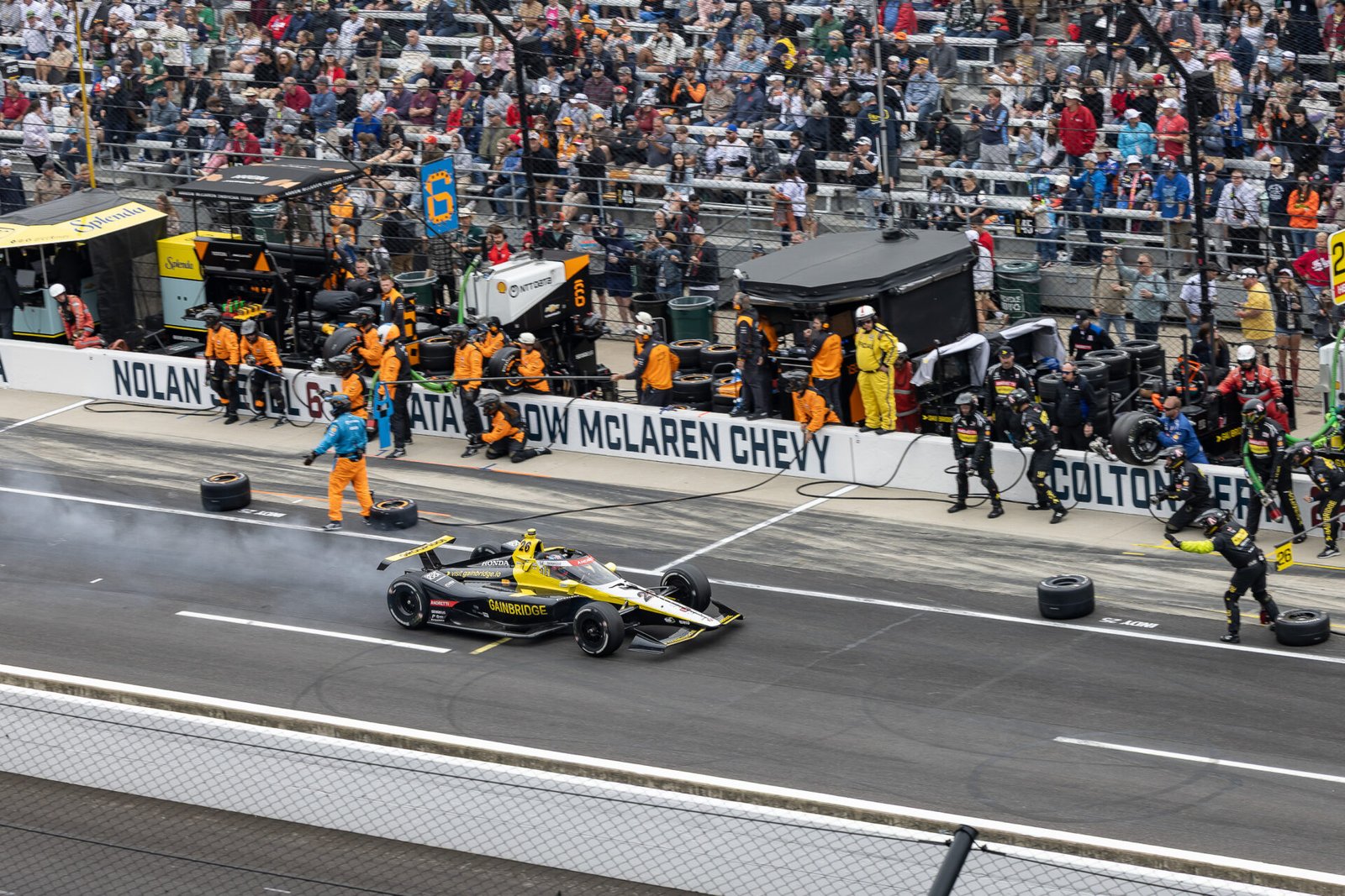Colton Herta Comes In Too Fast For Pit At 2025 Indy 500