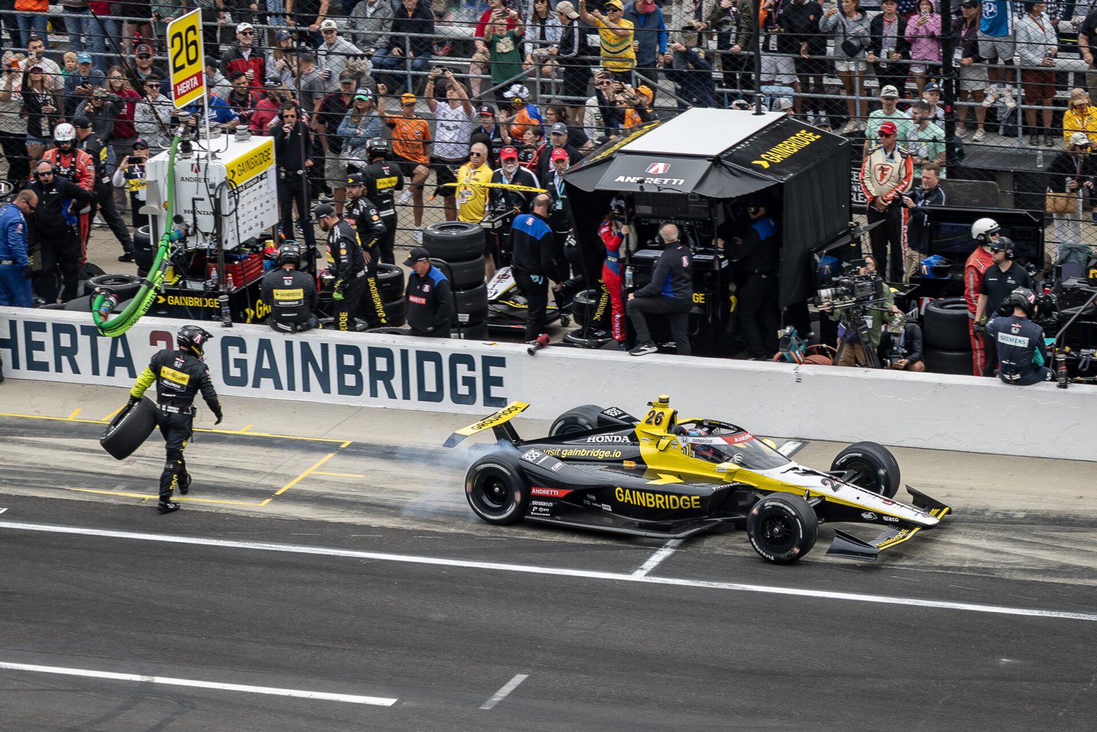 Colton Herta Takes Off After Pit Stop At 2025 Indy 500