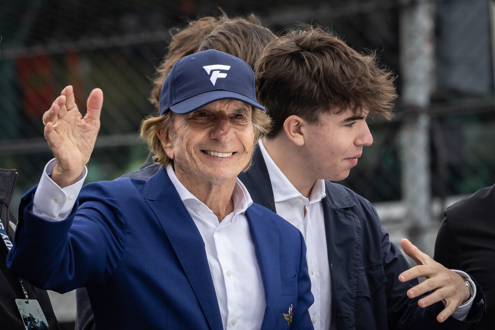 Emerson Fittipaldi Waves To Crowd