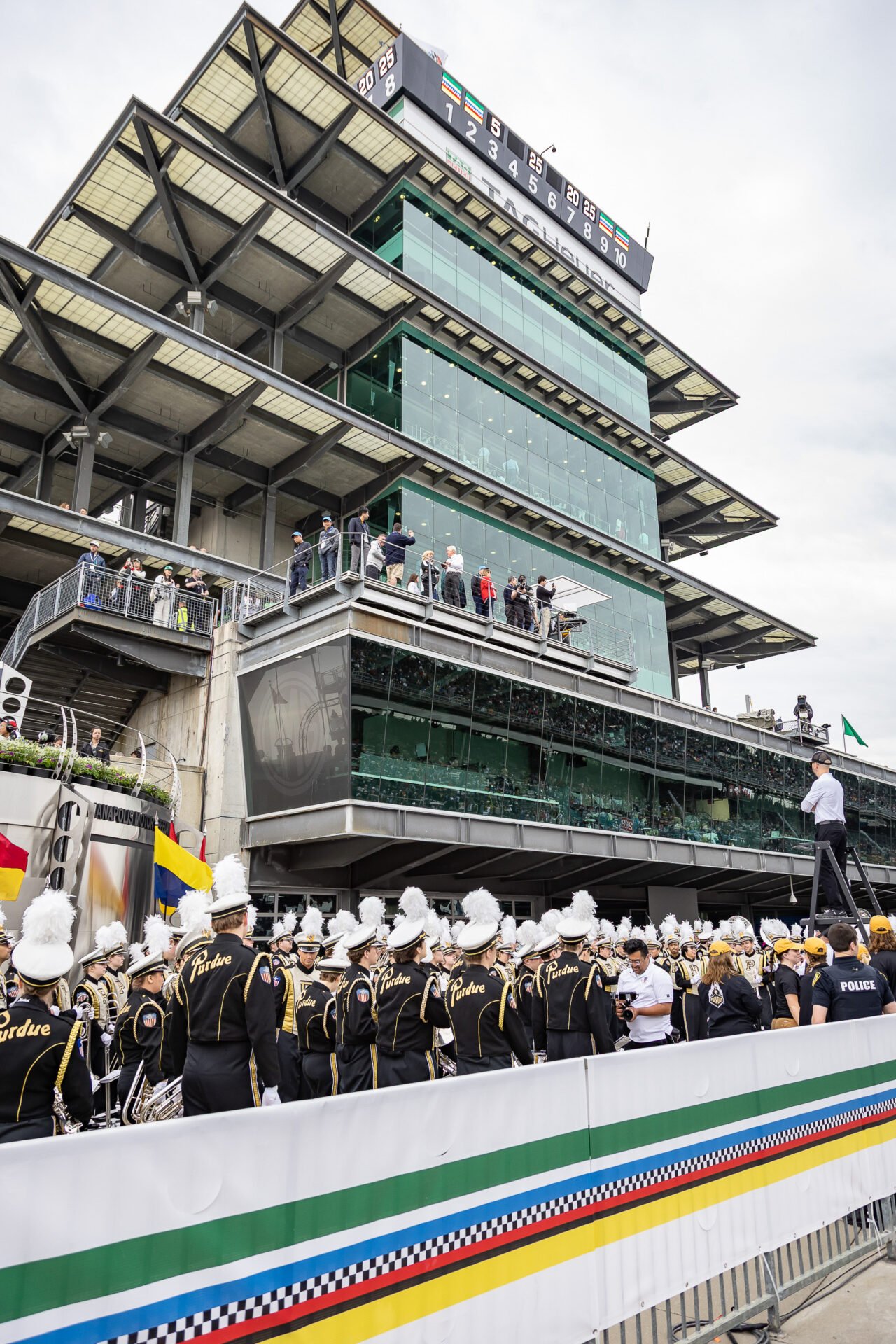 Purdue Band Next To Pagoda After Performing At 2025 Indy 500