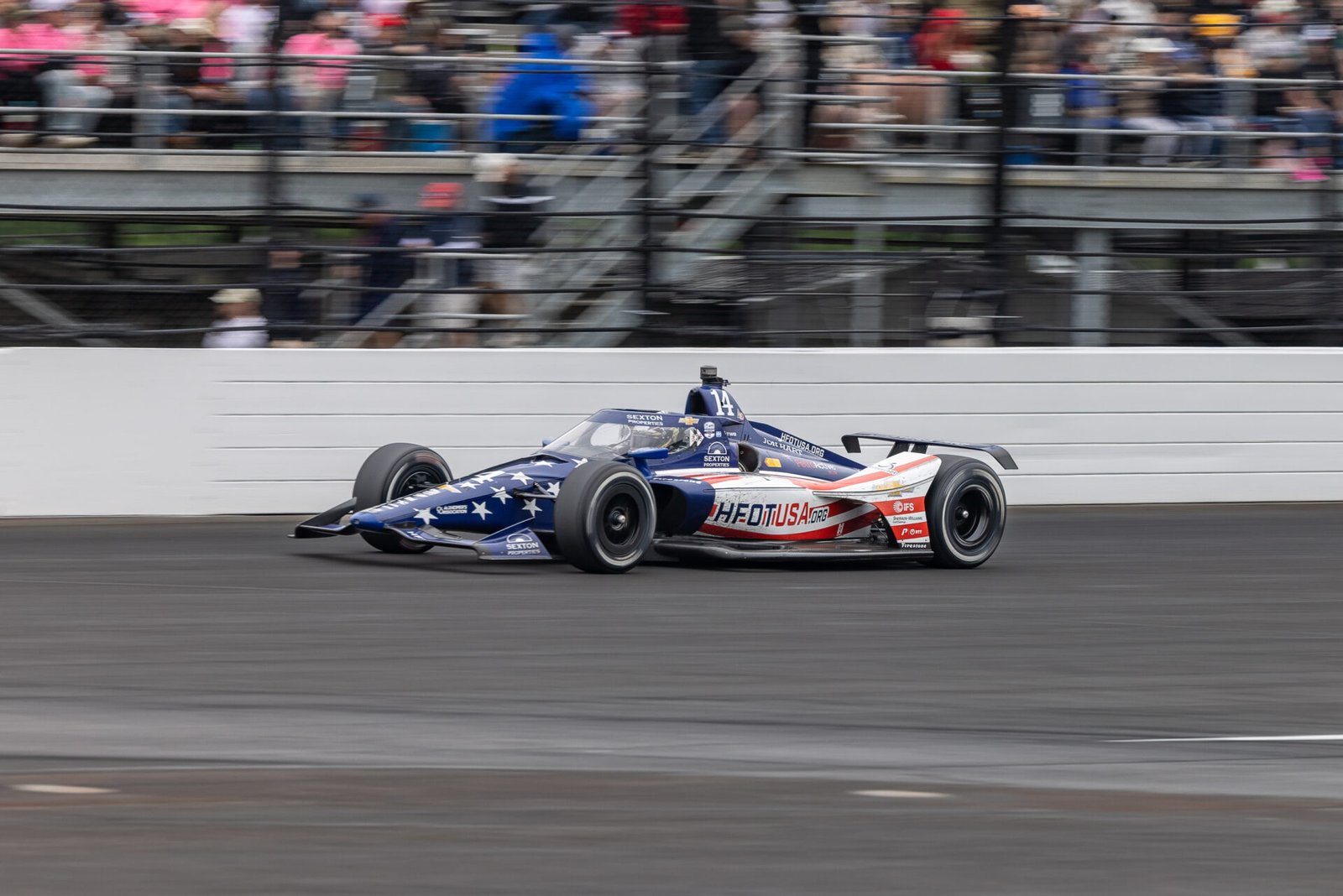 Santino Ferrucci Exits Turn 4 At 2025 Indy 500