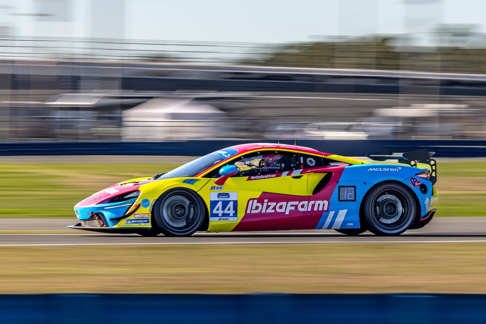 44 Ibiza Farm Motorsport Mclaren Heading Toward West Horseshoe At Daytona International Speedway 2026