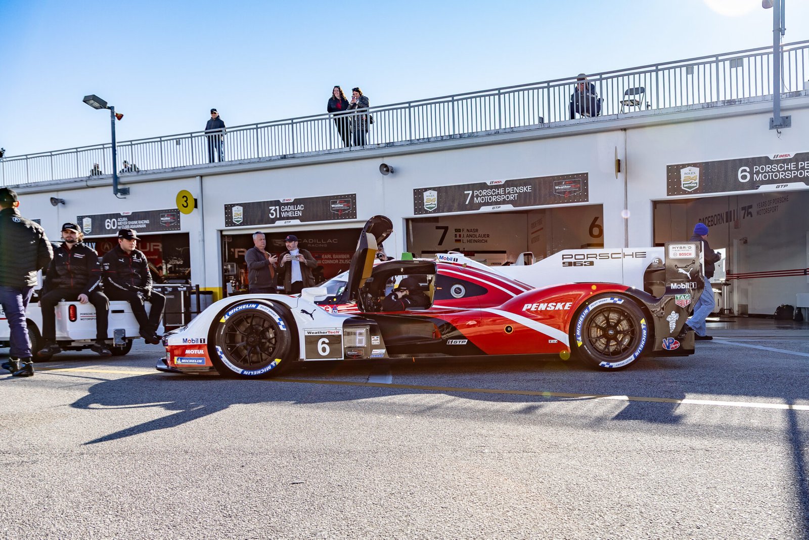 6 Penske Motorsports Porsche In Garage Area At Daytona International Speedway 2026