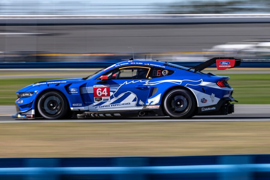 64 Ford Multimatic Motorsports Mustang Heading Toward West Horseshoe At Daytona International Speedway 2026