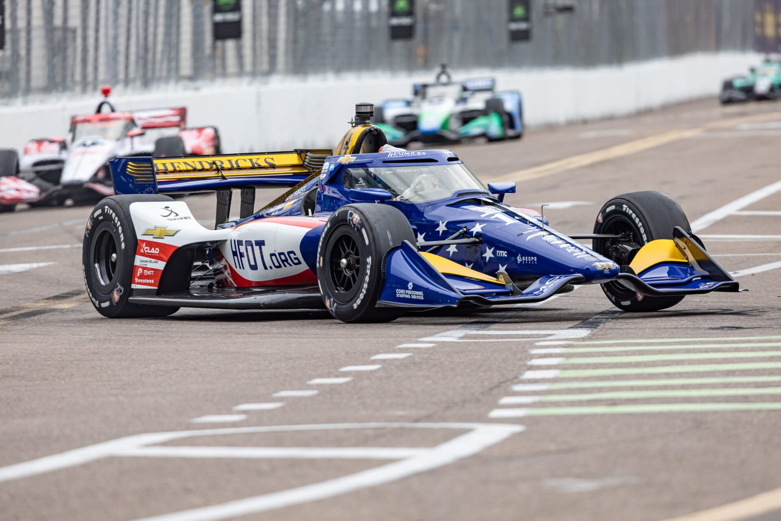 Santino Ferrucci Leads Pack Into Turn 10 At St Pete