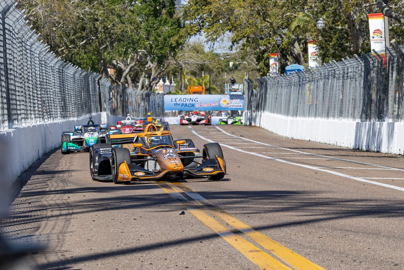 Romain Grosjean Leads Group Down Bayshore At St Pete