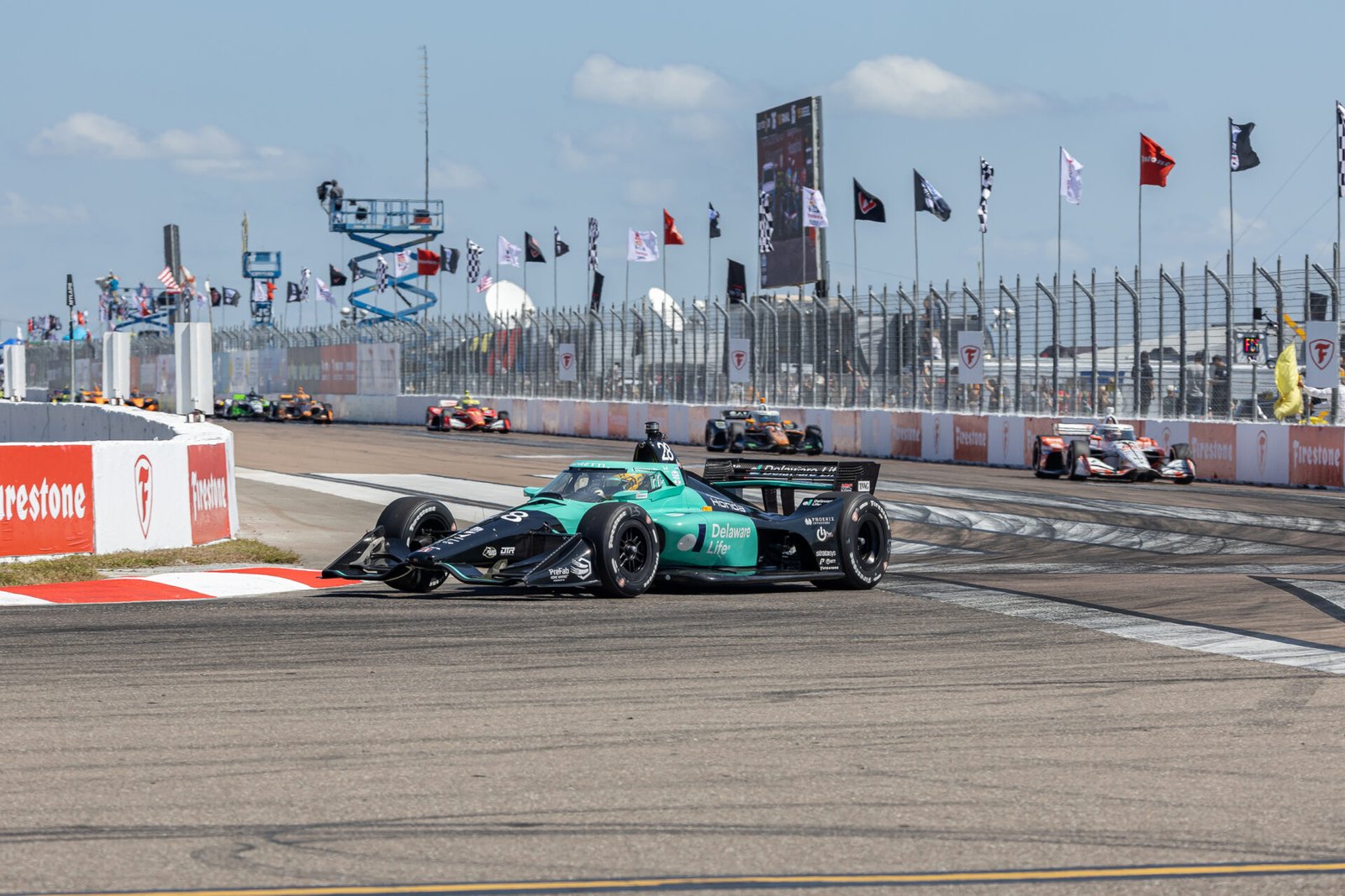 Marcus Ericsson In Turn 1 At Start Of St Pete Grand Prix
