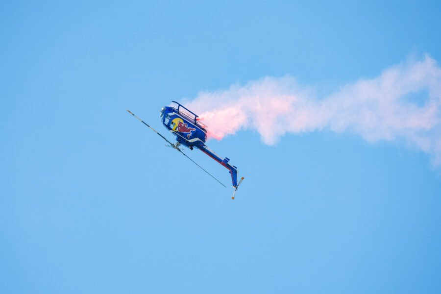 Red Bull Helicopter Flies Upside Down