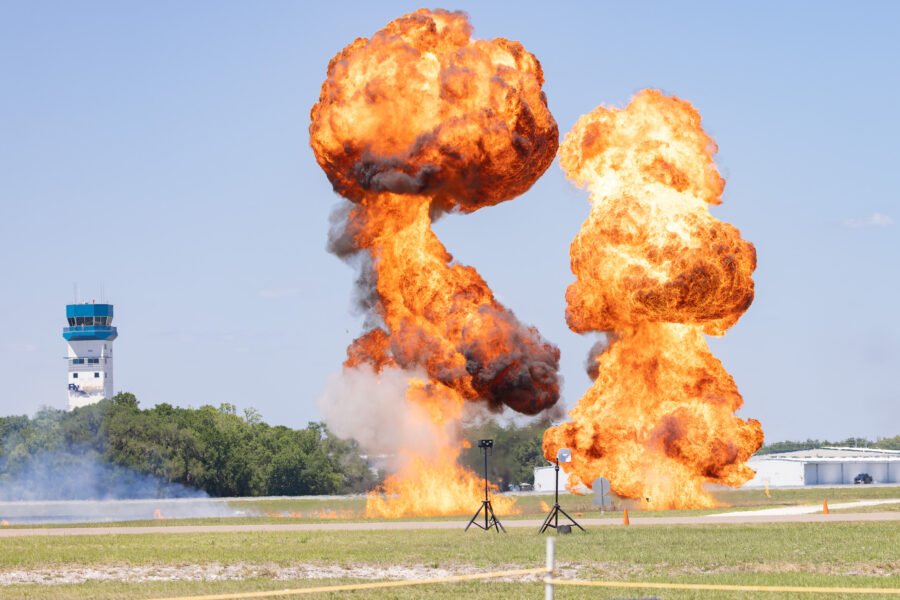 Fire From Simulated Bomb Explosions