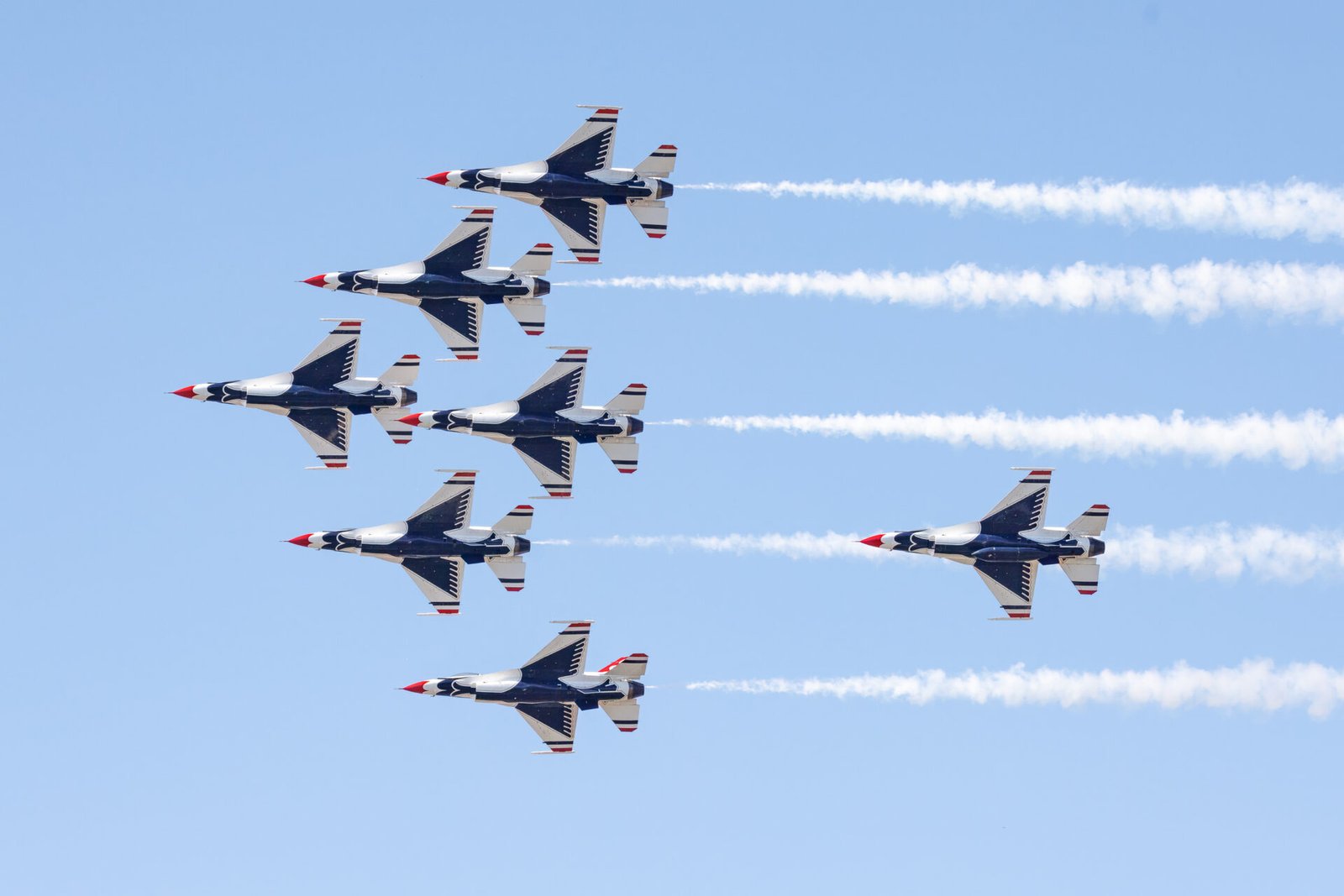 Air Force Thunderbirds Delta Formation To Left