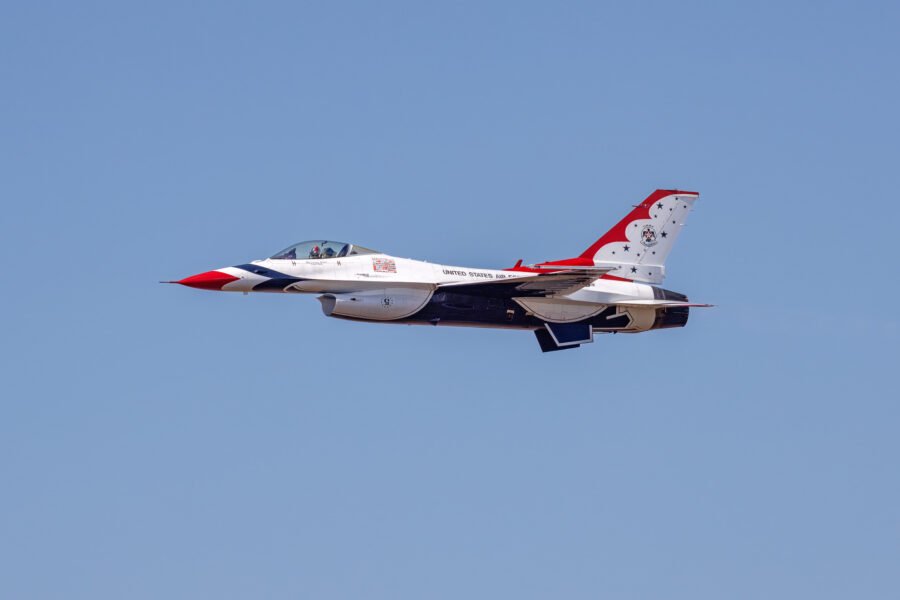 Air Force Thunderbirds Solo Passes To Left