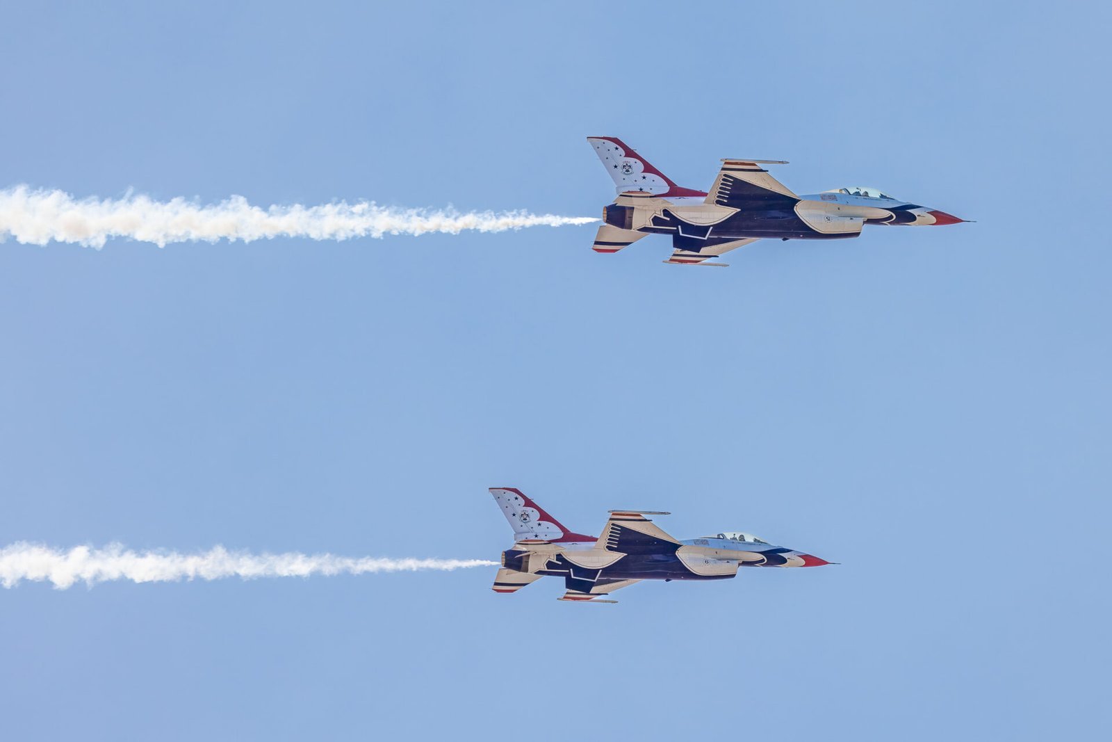 Air Force Thunderbirds Solos Fly By To Right