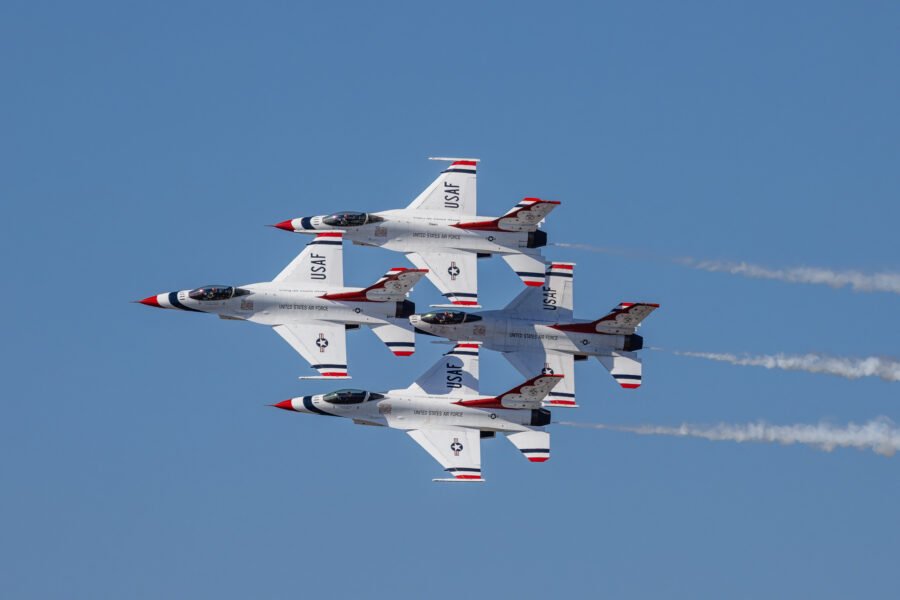 Air Force Thunderbirds Diamond Pass To Left