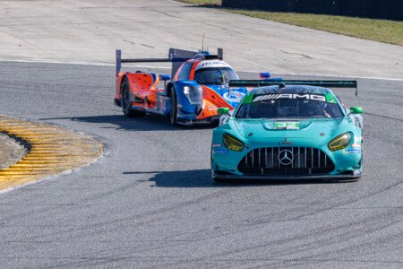 32 Korthoff-Preston Motorsports Mercedes through the West Horseshoe at Daytona International Speedway - 2024 32 Korthoff Preston Motorsports Mercedes Through West Horseshoe
