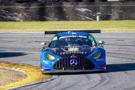 57 Winward Motorsport Mercedes through the International Horseshoe at Daytona International Speedway - 2024 57 Winward Motorsport Mercedes Through International Horseshoe A