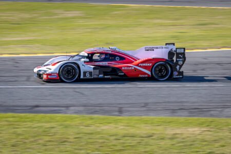 6 Penske Motorsports Porsche Exiting the International Horseshoe at Daytona International Speedway - 2024