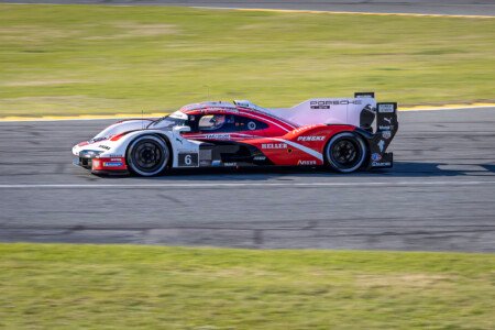 6 Penske Motorsports Porsche Exiting the International Horseshoe at Daytona International Speedway - 2024 6 Penske Motorsports Porsche Exiting International Horseshoe At