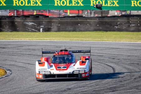 7 Penske Motorsports Porsche through the International Horseshoe at Daytona International Speedway - 2024 7 Penske Motorsports Porsche Through International Horseshoe At